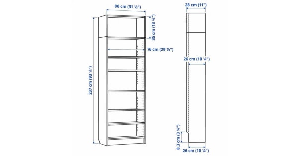 IKEA BILLY Bookcase 80x28x237cm Home Furniture Urban Sales